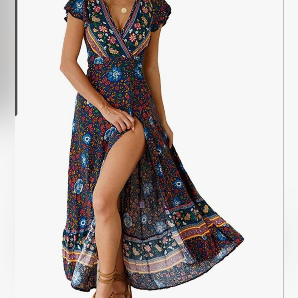 Prettygarden Women's Vneck Wrap Dress Small